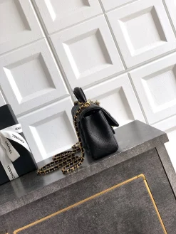 Alternative view of CHANEL Top Handle Bags Leather (Black-Gold) 20X7X14CM G80202608072333