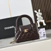 CHANEL Top Handle Bags Leather (Brown-Gold) 13X19X7 F00202608072932