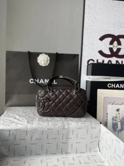 CHANEL Top Handle Bags Leather (Dark Brown-Silver) 22X9X12CM G10202608071682