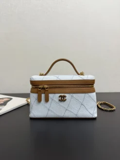 CHANEL Top Handle Bags (Light Blue-Brown) F00202608070501
