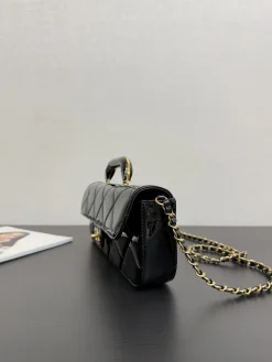 Alternative view of CHANEL Top Handle Bags Patent Leather (Black-Gold) 12X29X5CM A050202608070709