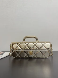 CHANEL Top Handle Bags Patent Leather (Gold) 12X29X5CM A050202608070711