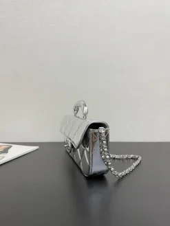 Alternative view of CHANEL Top Handle Bags Patent Leather (Silver) 12X29X5 CM A050202608070710