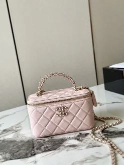 Alternative view of CHANEL Top Handle Bags (Pink-Gold) 16X10X8CM E80202608070134