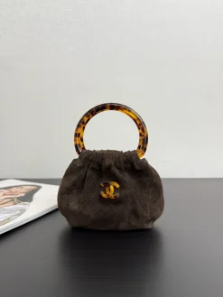 CHANEL Top Handle Bags Suede (Brown-Amber) 16X11X4CM H50202608073217