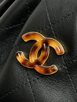 Alternative view of CHANEL Top Handle Bags Suede Leather (Black-Brown) 18X24X12CM A050202608073214