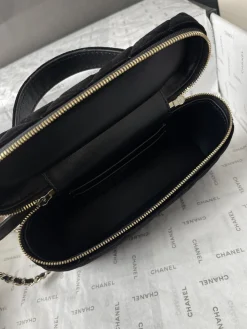 Alternative view of CHANEL Top Handle Bags Velvet Diamond (Black-Gold) 14X19X5CM F00202608072137
