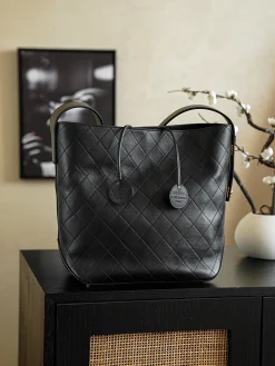 Alternative view of CHANEL Totes Bags Calf Leather (Black-Gold) 12X32X31CM I00202608072965