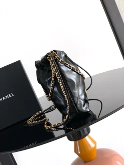 Alternative view of CHANEL Totes Bags Calf Leather (Black-Gold) 20X19X6CM E00202608073048