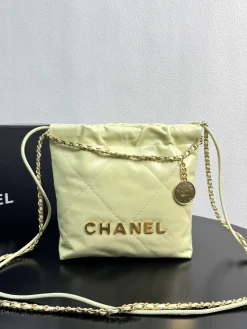 CHANEL Totes Bags Calf Leather (Pale Yellow-Gold) 20X19X6CM E00202608073034