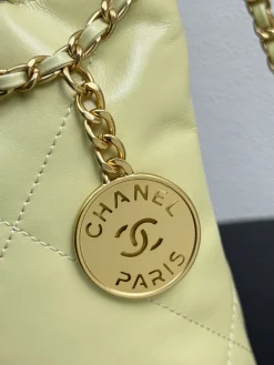 Alternative view of CHANEL Totes Bags Calf Leather (Pale Yellow-Gold) 20X19X6CM E00202608073034