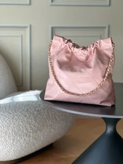Alternative view of CHANEL Totes Bags Calf Leather (Pink-Gold) 35X37X7CM F00202608072056