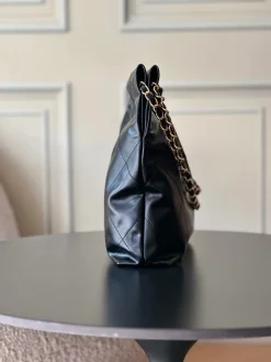 Alternative view of CHANEL Totes Bags Calfskin Leather (Black-Gold) 35X37X7CM F00202608072055