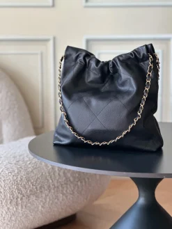 Alternative view of CHANEL Totes Bags Calfskin Leather (Black-Gold) 35X37X7CM F30202608072052