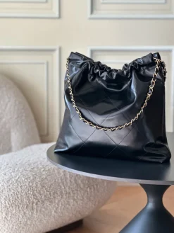 Alternative view of CHANEL Totes Bags Calfskin Leather (Black-Gold) 39X42X8CM F30202608072044