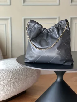 Alternative view of CHANEL Totes Bags Calfskin Leather (Black-Gold) 39X42X8CM F30202608072049
