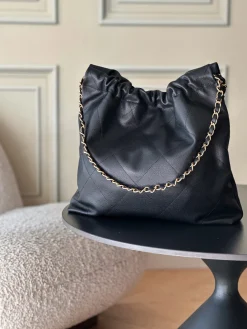 Alternative view of CHANEL Totes Bags Calfskin Leather (Black-Gold) 39X42X8CM F60202608072035