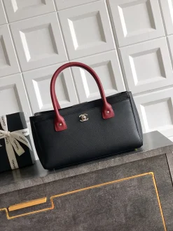 CHANEL Totes Bags Calfskin Leather (Black-Red) 24X36X14 CM G50202608071203