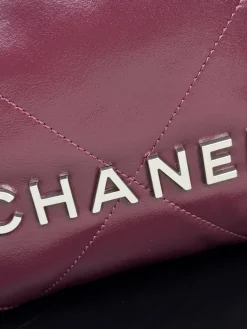 Alternative view of CHANEL Totes Bags Calfskin Leather (Burgundy-Silver) 20X19X6CM E00202608073041