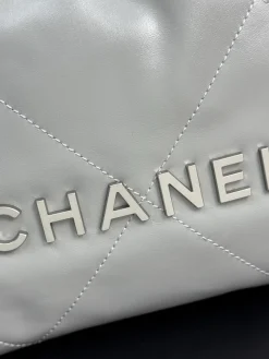 Alternative view of CHANEL Totes Bags Calfskin Leather (Grey-Silver) 20X19X6 E00202608073037