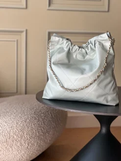 Alternative view of CHANEL Totes Bags Calfskin Leather (Light Green-Gold) 39X42X8CM F30202608072046
