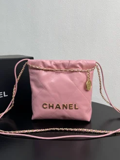 CHANEL Totes Bags Calfskin Leather (Pink-Gold) 20X19X6CM F00202608073046