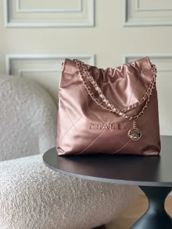 CHANEL Totes Bags Calfskin Leather (Rose Gold) 35X37X7CM F00202608072057
