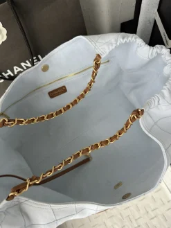 Alternative view of CHANEL Totes Bags Canvas (Light Blue-Brown) 20X43X17CM H00202608070582