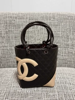 CHANEL Totes Bags Caviar Leather (Black-Beige) 24X20X8CM A080202608072579