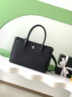 CHANEL Totes Bags Caviar Leather (Black-Silver) 24X36X14CM I00202608072760