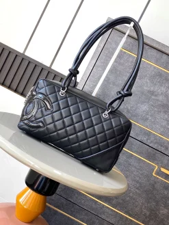 CHANEL Totes Bags Caviar Leather (Black-Silver) 27X15X10CM G80202608070209