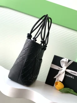 Alternative view of CHANEL Totes Bags Caviar Leather (Black-White) 20X16X7CM G90202608072621