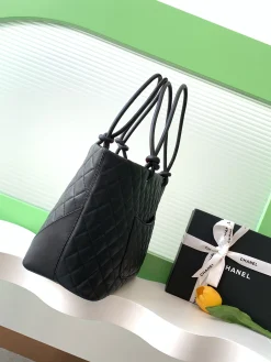 Alternative view of CHANEL Totes Bags Caviar Leather (Black-White) 30X25X15CM H00202608072620