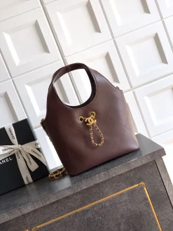 CHANEL Totes Bags Caviar Leather (Burgundy-Gold) 26X18X10CM I00202608072979