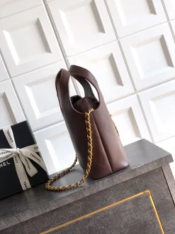 Alternative view of CHANEL Totes Bags Caviar Leather (Burgundy-Gold) 26X18X10CM I00202608072979