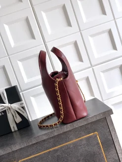 Alternative view of CHANEL Totes Bags Caviar Leather (Burgundy-Gold) 26X18X10CM I00202608072980
