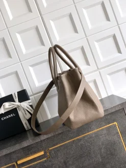 Alternative view of CHANEL Totes Bags Caviar Leather (Taupe-Silver) 24X36X14CM I00202608071375