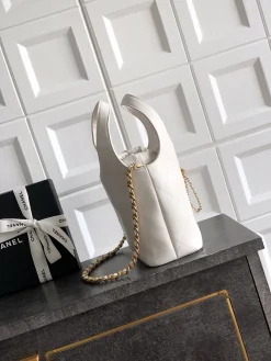 Alternative view of CHANEL Totes Bags Caviar Leather (White-Gold) 26X18X10CM I00202608072981