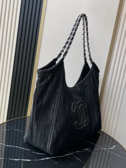 Alternative view of CHANEL Totes Bags Denim (Black-White) 35X48X14CM F50202608072076