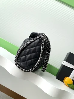 Alternative view of CHANEL Totes Bags Leather (Black-Silver) 33X22X8CM I20202608072408