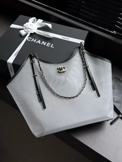 CHANEL Totes Bags PVC Leather (Grey-Black) 37X11X36CM G40202608070403