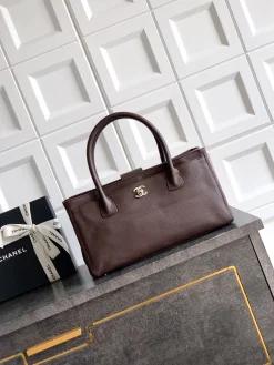 CHANEL Totes Bags Pebbled Cow Leather (Brown-Gold) 24X36X14CM H40202608071584