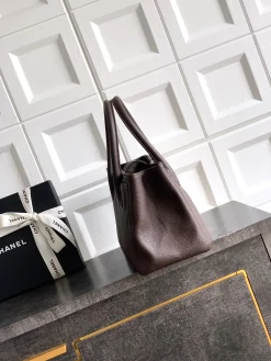 Alternative view of CHANEL Totes Bags Pebbled Cow Leather (Brown-Gold) 24X36X14CM H40202608071584
