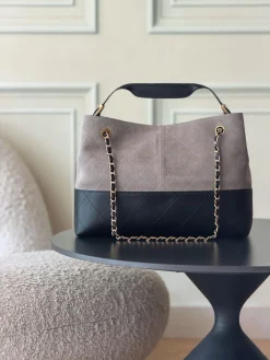 Alternative view of CHANEL Totes Bags Suede Leather (Grey-Black) 36X24X12CM G50202608071872