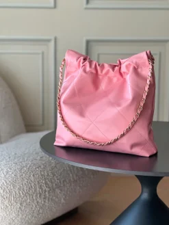 Alternative view of CHANEL Totes Bags Waxed Calf Leather (Pink-Gold) 35X37X7CM F00202608072063