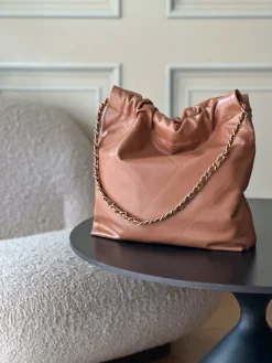 Alternative view of CHANEL Totes Bags Waxed Calfskin (Brown-Gold) 35X37X7CM F00202608072060