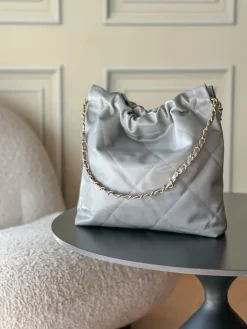 Alternative view of CHANEL Totes Bags Waxed Calfskin (Grey-Gold) 35X37X7CM F00202608072062