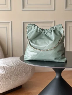 Alternative view of CHANEL Totes Bags Waxed Calfskin (Sage Green-Gold) 39X42X8 CM F30202608072048
