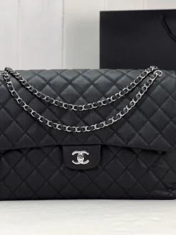 CHANEL Travel Bags Caviar Leather (Black-Silver) 27X38X12CM G80202608071575