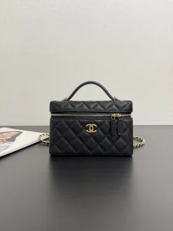 CHANEL Trend Bags Calfskin Leather (Black-Gold) 19CM H50202608070035